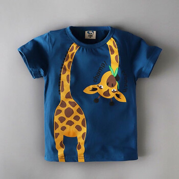 儿童短袖男童t恤宝宝纯棉短袖2019新款圆领可爱短袖汗衫t-shirt 1670