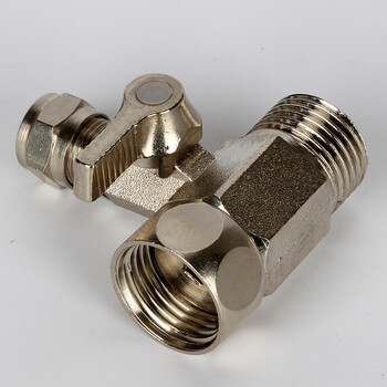 净水器连体三通球阀配件一体式不锈钢进水三通4分转3分pe管转换阀