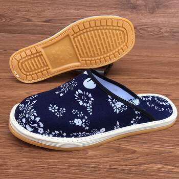 rpgf手工千层底布拖鞋女室内静音软底纯棉布底拖鞋无声木地板 包头