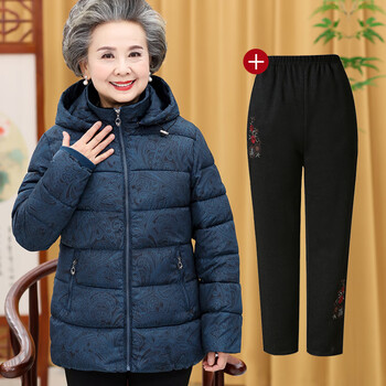 羽绒服老奶奶冬天穿中老年人女装衣60-70岁80妈妈装冬装老人外套连帽
