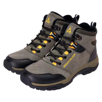 鞋运动鞋男青中年高帮鞋冬季加绒保暖鞋情侣款登山鞋子 攀登者-军绿