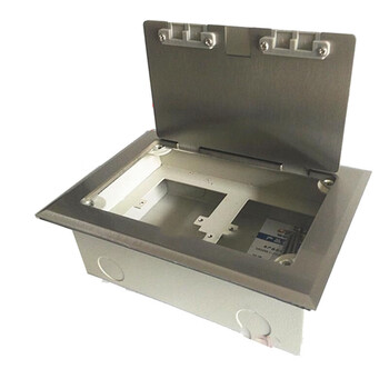 不锈钢双位86型空包铁底盒 开启式地插可配置多媒体弱电网络面板 铁底