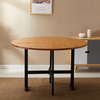 小餐桌810人简易可小户型圆形桌面饭桌大桌子颜色下单备注12米深黄色