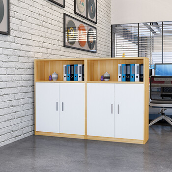 【京东严选】办公室用文件柜矮柜木质资料柜带锁档案小型边柜隔断收纳