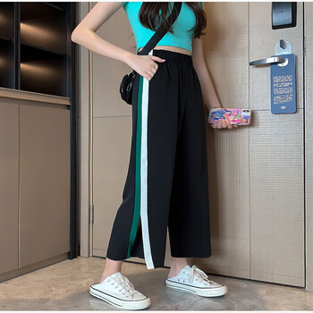 勿棉青少年女裤子中学生韩版夏天女生初中生冰丝阔腿裤女孩高中生薄款