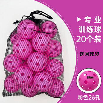 ZOUL6个装/12个装/20个装匹克球球馆专用专业级训练球26/40孔室内室外 专业训练球绿色【6个装】