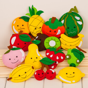 可狄(kedi) 儿童手工幼儿园制作蔬菜水果织布材料包剪裁蔬果不布艺