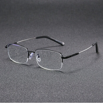 近视眼镜男有度数100-600度防蓝光近视镜女钛合金半框大脸显瘦 钛合金