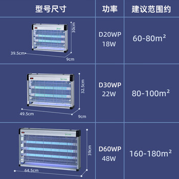 灯下插电式灭蚊灯电击式家用灭蝇灯商用灭蚊器室内灭蚊神器D20WP-LED - 3