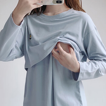 槿茗慷哺乳衣春秋喂奶衣服外穿时尚哺乳期女装产后外出哺乳上衣哺乳装