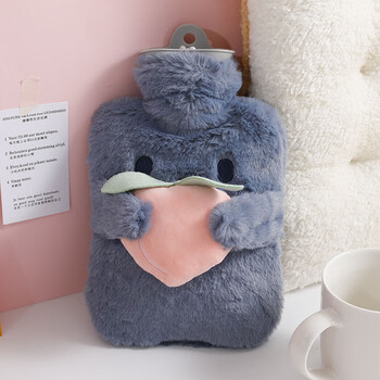 暖手袋 可爱抱果果热水袋注水毛绒便携热敷肚子暖水袋随身暖手宝男女