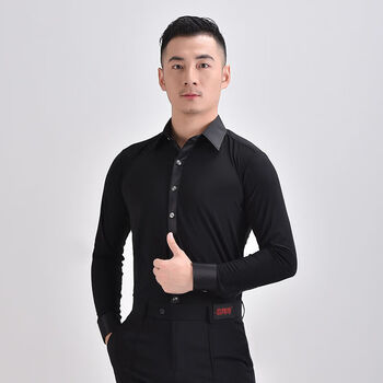 【弹力大】男士摩登舞上衣演出练功服跳国标舞交谊舞拉丁舞舞蹈服