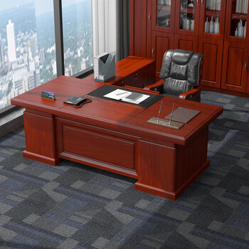 炫世纪办公家具高档老板桌定做政府办公桌烤漆油漆班桌新中式大班台