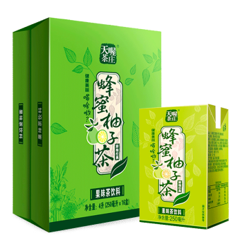 天喔茶莊 蜂蜜柚子茶 涼茶0脂肪果味飲料小包便攜飲品250ml*16整箱裝