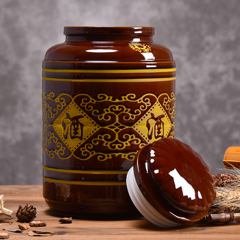 四川土陶酒坛密封陶瓷酒缸20/30/50/100斤酿酒罐泡药酒瓶醋壶家用 枣