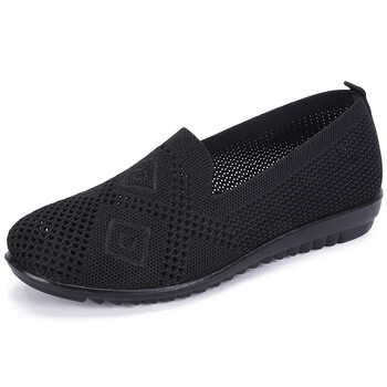 乾派老北京布鞋女网鞋透气飞织网面一脚蹬软底防滑妈妈休闲鞋大码4142