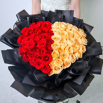 鲜花礼盒预定同城送花生日礼物全国花店送花 52朵玫瑰混搭花束