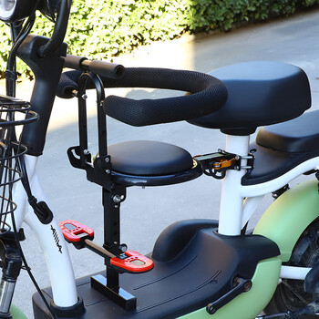 台铃适用电动车儿童座椅前置电瓶车踏板自行车折叠小孩婴儿宝宝安 黑