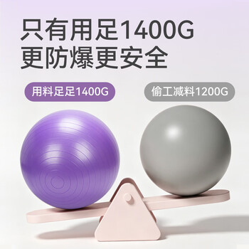 月迦孕妇助产训练平衡球瑜伽球波速球防滑家用健身半球普拉提健身球 蓝色-防滑瑜伽球【打气筒+气塞+气拨】 55cm磨砂瑜伽球-800克【加厚防爆】 - 4