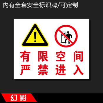 有限空間作業安全告知牌密閉空間受限空間告示牌警示提示安全生產標識