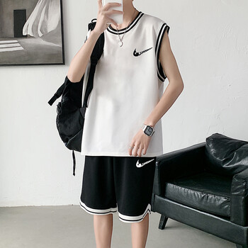nike耐克男生背心短裤套装夏季休闲运动套装潮牌ins学生篮球服一套a