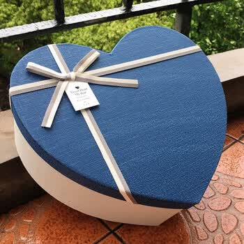 礼品盒心形大号礼盒爱心礼盒圣诞节星星蓝色礼物盒 new/蓝色盖银色