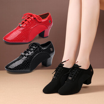 软底中跟拉丁舞鞋练功鞋儿童古典芭蕾舞鞋牛津布广场舞鞋瑜伽 鞋号