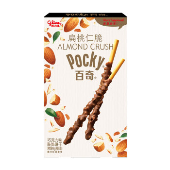 格力高（glico）百奇扁桃仁脆饼干棒 烘焙早餐甜点坚果碎吃货休闲网红零食 巧克力味48g