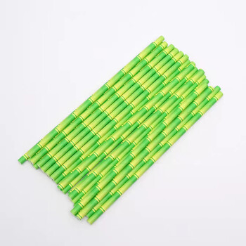 嘉利萨纸吸管竹茶绿竹子吸管一次性可降解纸质吸管派对果汁饮料装饰