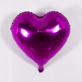 箔气球装饰用品布置儿童生日派对氦气球 18寸铝膜心形玫红1个(未充气)