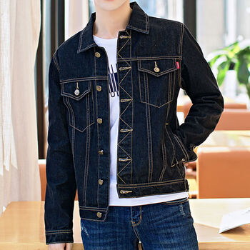 yuhualei 牛仔衣男士春秋款上衣外套修身韩版帅气夹克男春装青春季