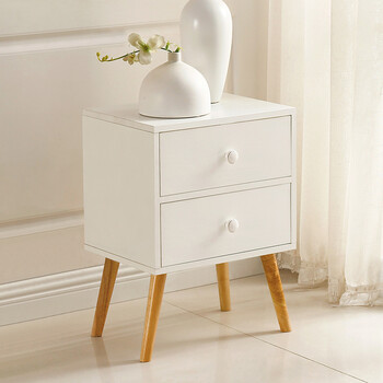 床头柜北欧实木简约现代床边小柜子卧室简易白色床头柜收纳柜迷你