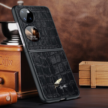 优勋(youxun) 适用华为p50pocket手机壳高级鳄鱼纹皮折叠翻盖商务男款