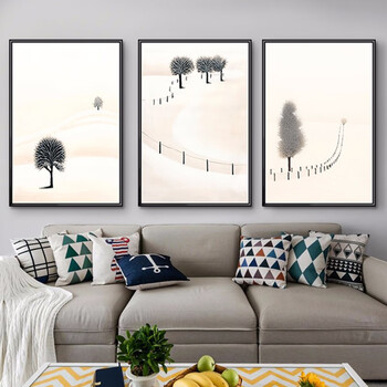 凡画 北欧风格抽象装饰画客厅三联画壁画沙发背景墙画酒店抽象挂画
