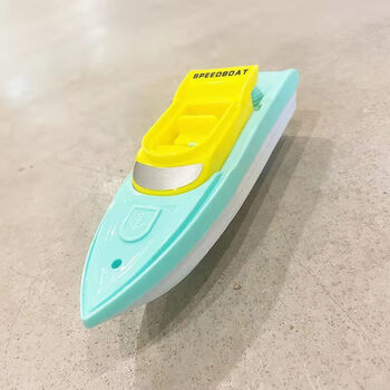 儿童海盗帆船可下水轮船模型电动小船快艇男孩戏水洗澡玩具 水绿快艇