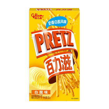 格力高glico百力滋香脆饼干棒咸味早餐休闲网红零食白脱65g