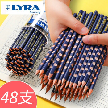 LYRA 三角杆洞洞铅笔儿童铅笔小学生铅笔艺雅矫正握姿HB铅笔 HB 48支桶装