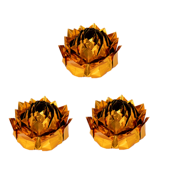 纯手工九品莲花金莲花 彩莲花银莲花元宝纸七彩纸22厘米成品发货 3朵