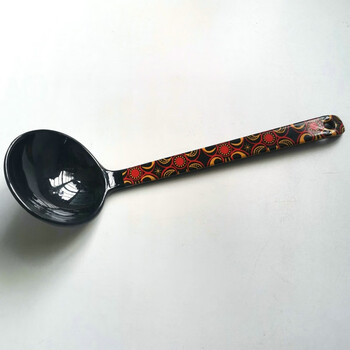 贝柚四川凉山彝族餐具民族风格印花树脂饭店餐饮火锅店烧烤勺子 圆形