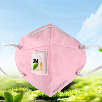 防花粉过敏口罩【防柳絮】3m粉色防霾防尘防花粉过敏 kn95带透气呼吸