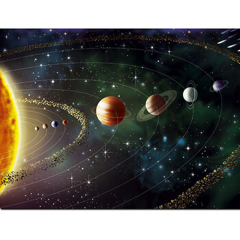 澳颜莱宇宙奥秘太阳系海报九大行星图唯美装饰墙贴画星空图背景挂 l47