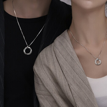 mplve环环相扣情侣项链男女一对项链小众设计简约纪念日520情人节刻字