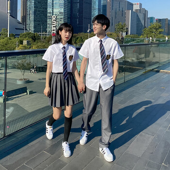 高中学生礼服男生演讲服装女中学生初中生连衣裙比赛拍毕业照班服男生