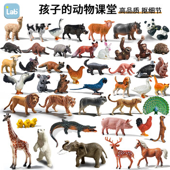 Lebefu High Quality Animal Model Simulation Baby Montessori Early Education Cognitive Children's Toy Puzzle 3-Year Old Doll Zoo 2