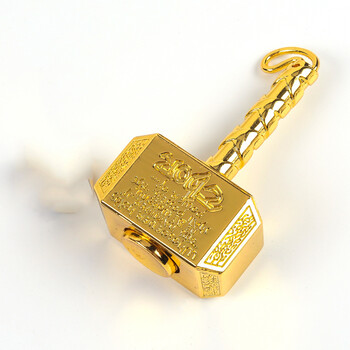 上海可发金属实心雷神之锤钥匙扣创意复联男士可旋转锤子挂件陀螺雷神