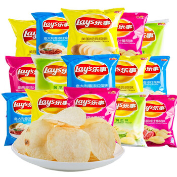 乐事lays薯片原味红烩味烧烤味马铃薯脆片小包装办公室休闲膨化乐事薯片零食大礼包乐事 混合12g 25包 图片价格品牌报价 京东