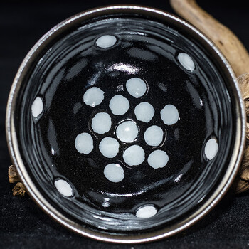 【乌金珍珠斑盏】赖长华 建阳建盏 主人杯 口径9cm高5.5cm f-56