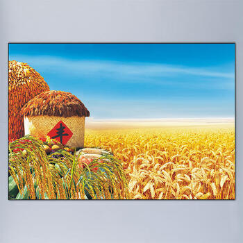 立上头丰收金色麦田客厅装饰挂画五谷丰登水稻小麦餐厅粮仓厅火锅店