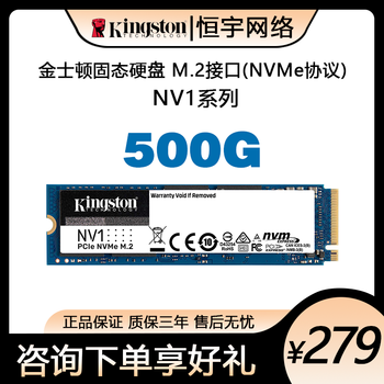 kingston金士顿nv1250g500g1t高速固态硬盘m2nvme协议台式机黑色