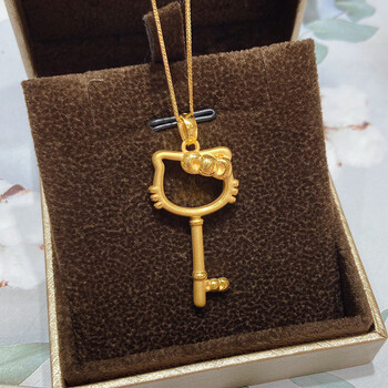 小腰金 黄金吊坠999足金钥匙项链女2022年新款生日礼物送闺蜜的送女